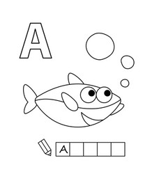 Cartoon Shark Coloring Pages Russian Alphabet