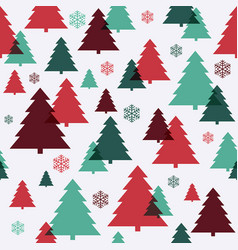 Green Red And Snowflake Christmas Tree Pattern