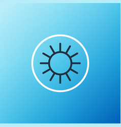 Line Sun Icon Isolated On Blue Background