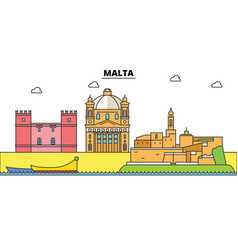 Malta Mediterranean Sea City Skyline