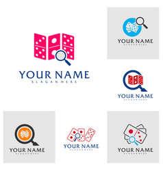 Set Of Find Domino Logo Template Creative Domino