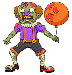 Zombie Clown Cartoon Colored Clipart