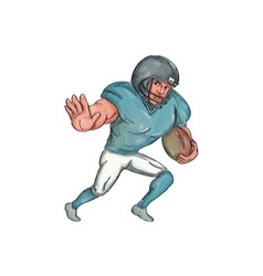 American Football Player Stiff Arm Caricature