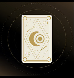 Gold And White Tarot Card With A Crescent