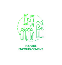 Provide Encouragement Green Gradient Concept Icon