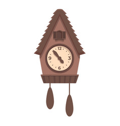 Retro Cuckoo Clock Icon Cartoon Wall Time