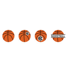 Set Basketball Ball Monogram Frame Sport