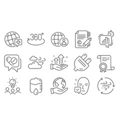 Set Science Icons Such As World Medicine