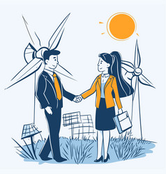 A Businesswoman And Businessman Shaking Hands