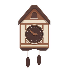 Funny Cuckoo Clock Icon Cartoon Wall Time