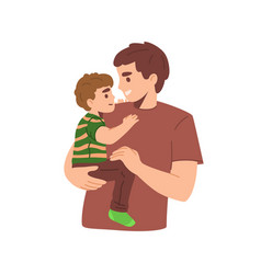 Young Father With Child In His Arms Flat