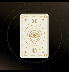 Gold And White Tarot Card With A Magical Eye