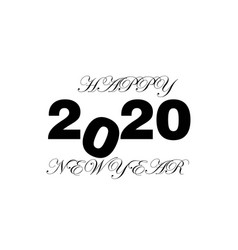 Happy New Year 2020 Logo Text Design