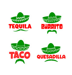 Mexican Sombrero And Moustaches Tequila Burrito