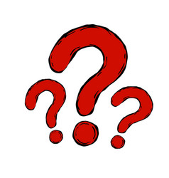 Question Mark Red Hand Drawn Doodle Faq Symbol