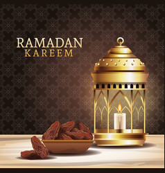 Ramadan Kareem Celebration With Lantern And Dish