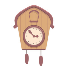 Wooden Cuckoo Clock Icon Cartoon Wall