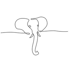 Continuous One Line Drawing Of Elephant Head