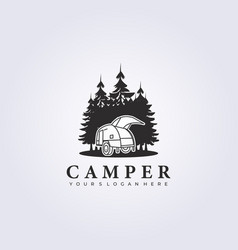 Teardrop Camping Van Fifth Wheels Logo Forest