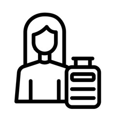 Traveler Female Thick Line Icon For Personal