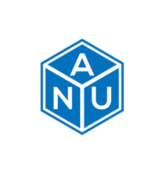 Anu Letter Logo Design On Black Background