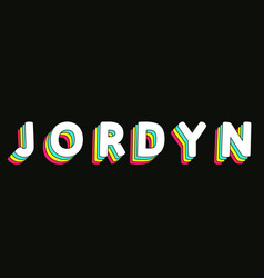 Jordyn - Retro Rainbow Typography Faded Style