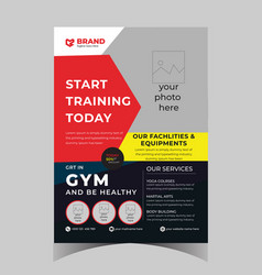 Red Flat Design Gym Flyer Set