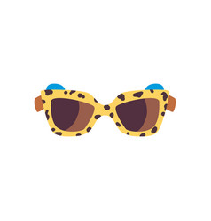 Glasses Feminine Leopard Flat Style On White