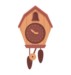 Grandfather Cuckoo Clock Icon Cartoon Wall