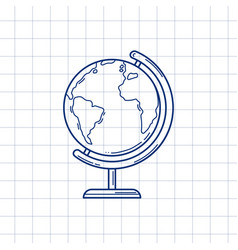 Line Art Globe For Studying Geography