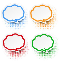 Color paper speech bubbles Royalty Free Vector Image
