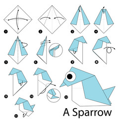 Step instructions how to make origami a sheep Vector Image