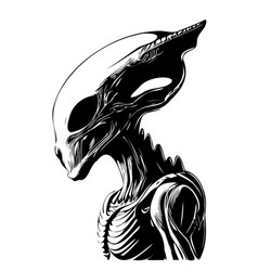 Alien Space Sketch Hand Drawn In Doodle Style