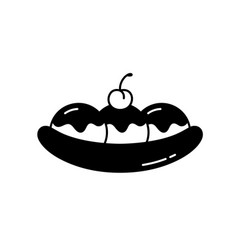 Banana Split Silhouette Icon Outline Logo