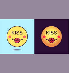 Emoji Face Icon With Phrase Kiss Sexy Emoticon