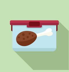 Food Meat Box Icon Flat School Dinner