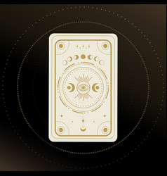 Gold And White Tarot Card With A Magical Eye Moon