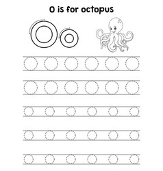 Octopus Animal Tracing Letter Abc Coloring Page O