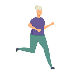 Running Senior Woman Icon Cartoon