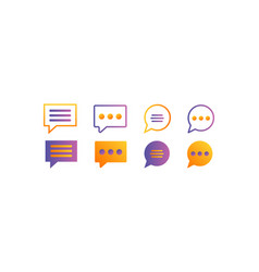 Set Of Chat Bubble Line Icons