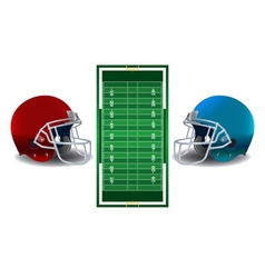 American Football Helmets And Field