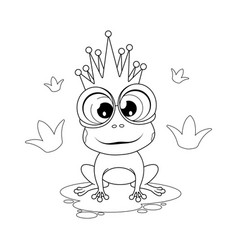 Coloring Page Funny Frog Princess With Crown