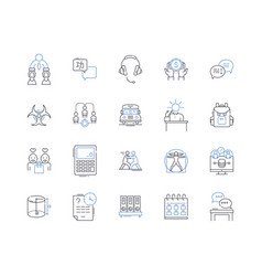 Information Gathering Line Icons Collection