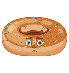 A Sad Bagel With Expressive Eyes