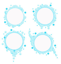 Cartoon Soap Bubbles Frame Blue Foam Suds