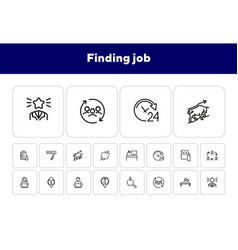 Finding Job Line Icon Set