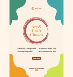 Flyer Design Of Art And Craft Classes Template