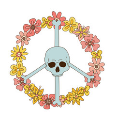 Halloween Skeleton Peace Sign Made Of Hippie