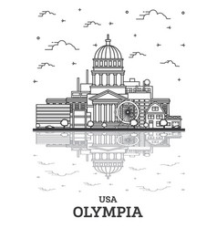 Outline Olympia Washington City Skyline