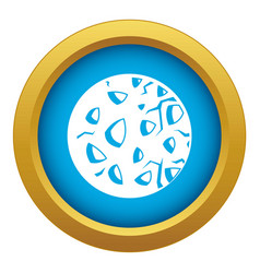 Rocky Planet Icon Blue Isolated